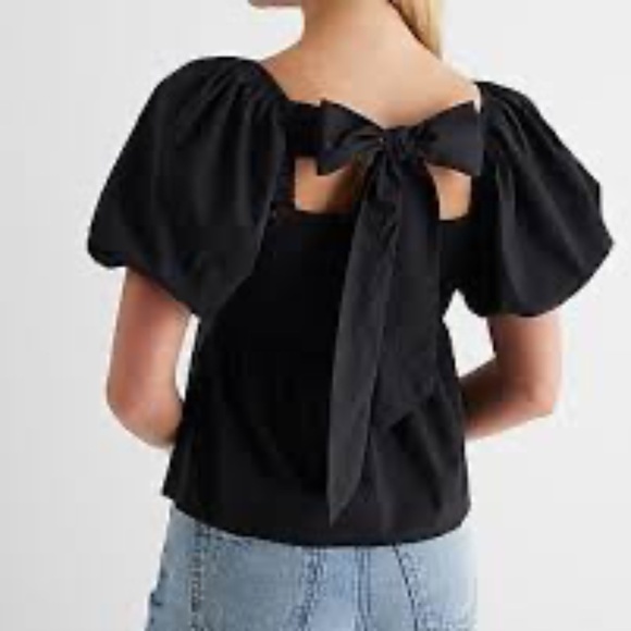 Express Sweetheart Neckline Tie Back Babydoll Top NWOT - Picture 2 of 9